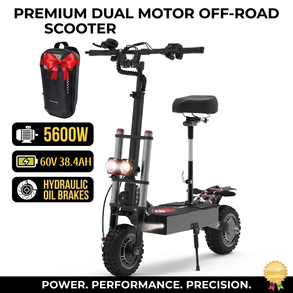60V 5600W Dual Motor Electric Scooter - Электросамокат для взрослых, 5600 Вт, два