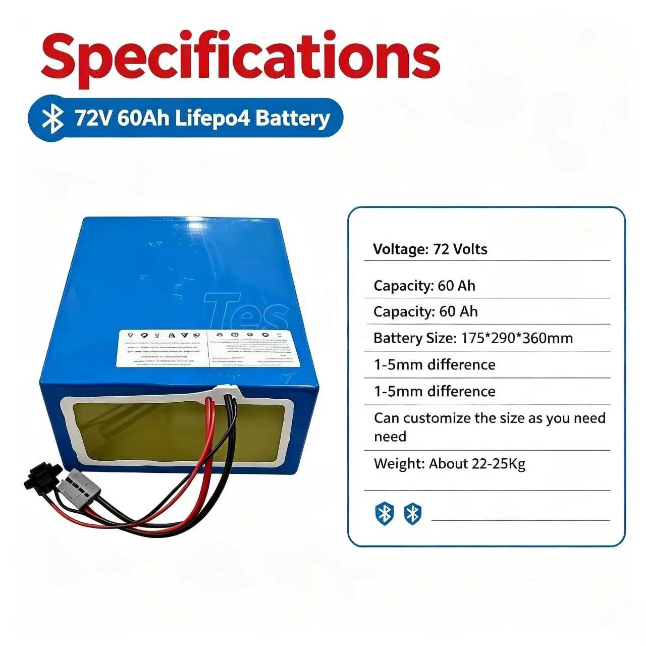 Литиевый аккумуляторный блок 7 – обзор и цена 72V 60Ah Lifepo4 Battery Pack