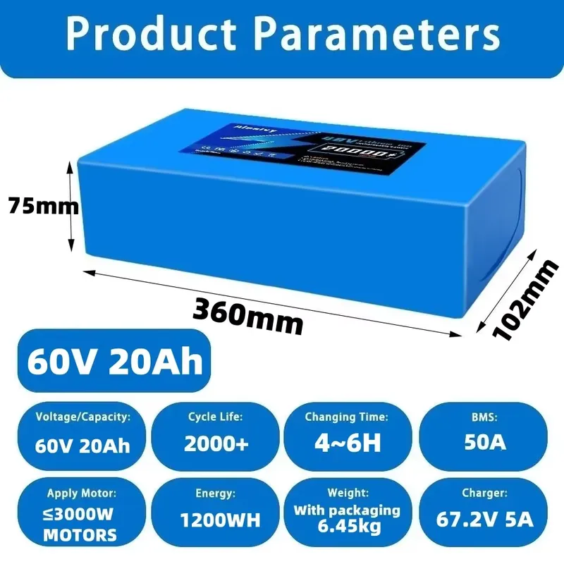 Литиевая батарея 60В 20Ач 30Ач – обзор и цена 60V 30Ah Electric Scooter Battery