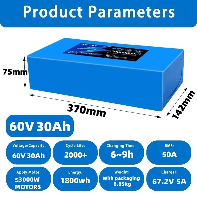 Литиевая батарея 60В 20Ач 30Ач – обзор и цена 60V 30Ah Electric Scooter Battery